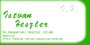 istvan heszler business card