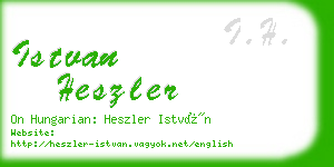 istvan heszler business card